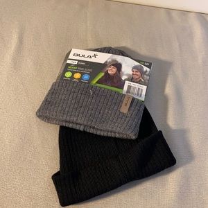 Bula Bula 2 Pack Beanies Grey/Black One size Unisex NEW